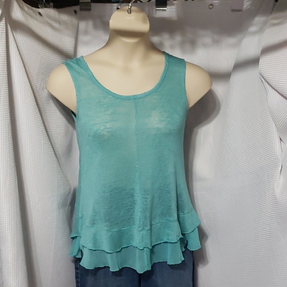 Star Scene. Women's Sleeveless Layered Top - Teal Size M.  EUC - Picture 1 of 14
